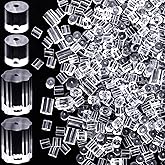 Lekgavd 500pcs Clear Plastic Earring Backs, 2 Sizes Small Soft Ear Back Pads, Hypoallergenic Earring Stoppers Replacement for Fishhook Earrings, Stud, Post