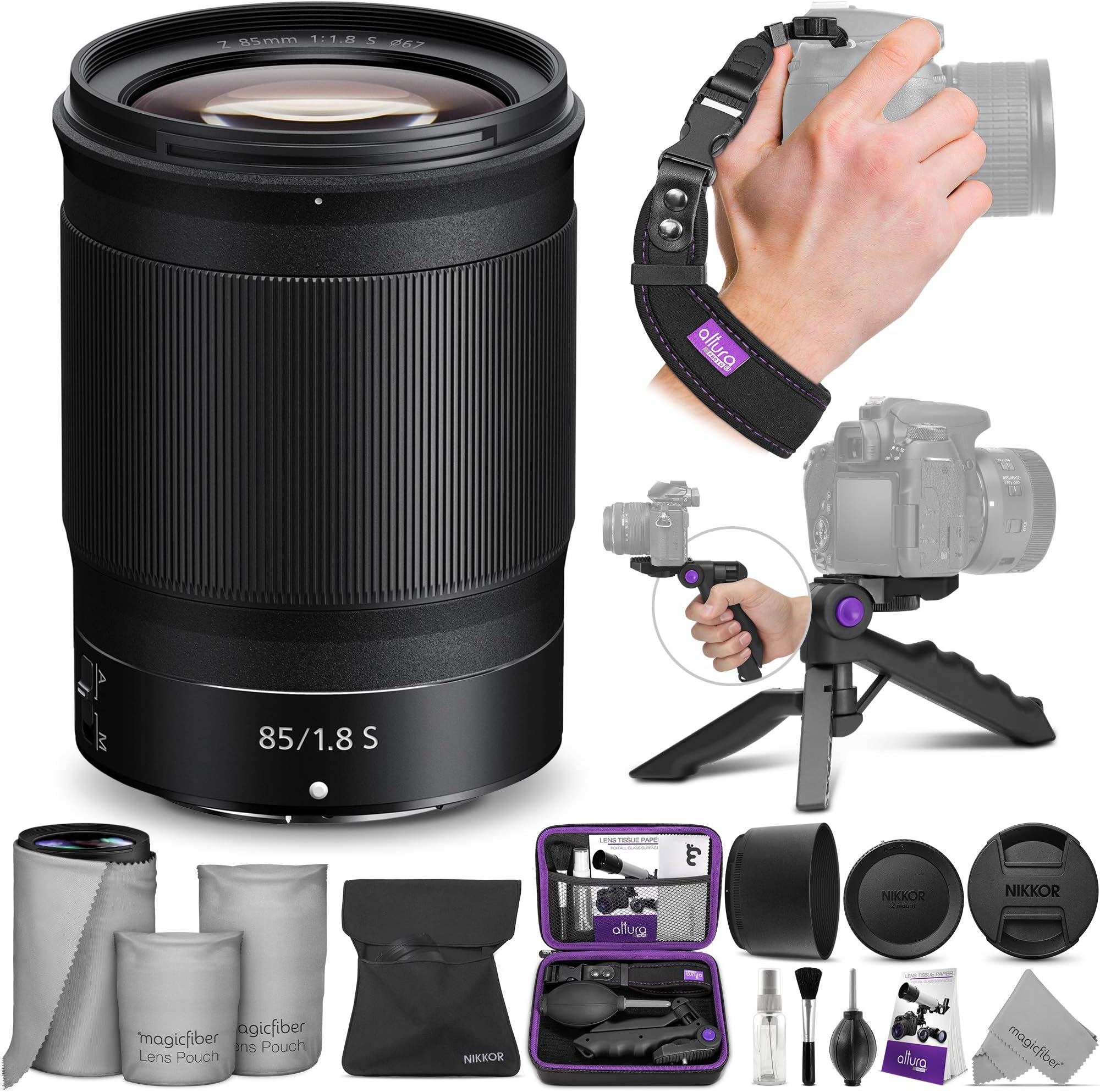 Nikon NIKKOR Z 85mm f/1.8 S Lens with Altura Photo Essential Accessory Bundle
