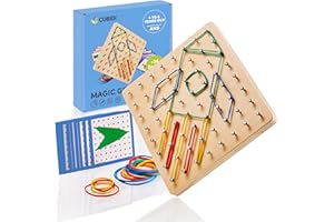 CUBIDI® Wooden Geoboards with Rubber Bands | Montessori Toys for 4+ Year Old Kids | Geo Boards for Classroom | Stem Toys | Educational SND Improve Creativity