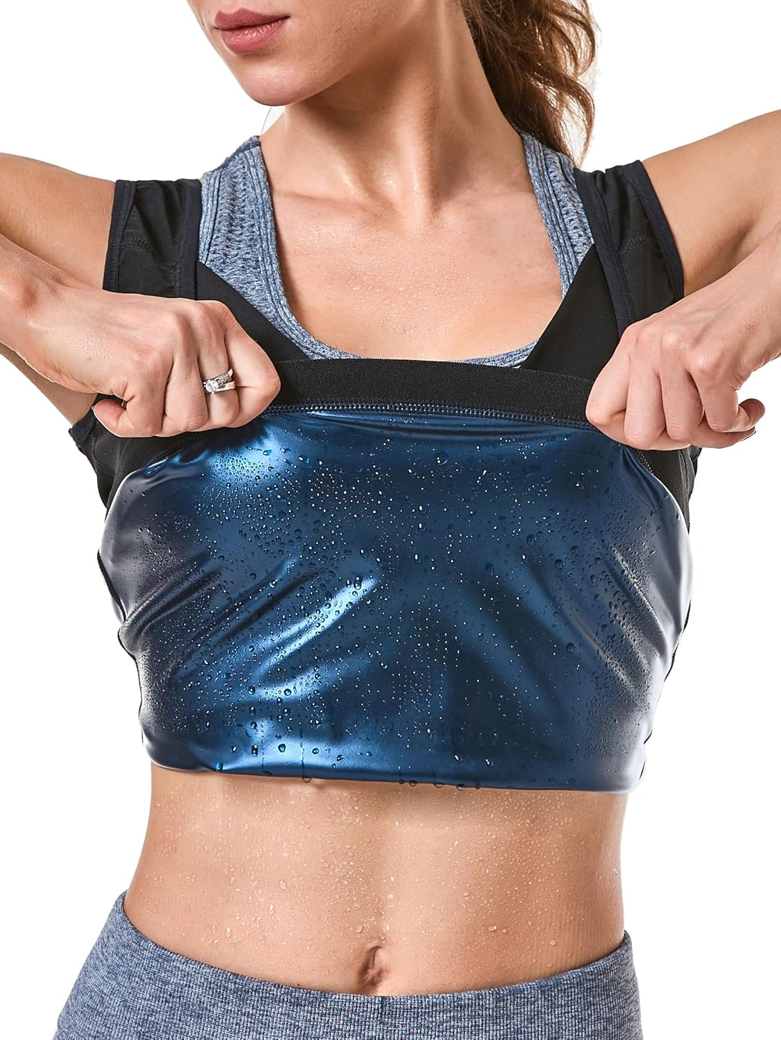 MOLLDAN Womens Sauna Vest Sweat Tank Top Shapewear Weight Loss Workout Shirt: Clothing