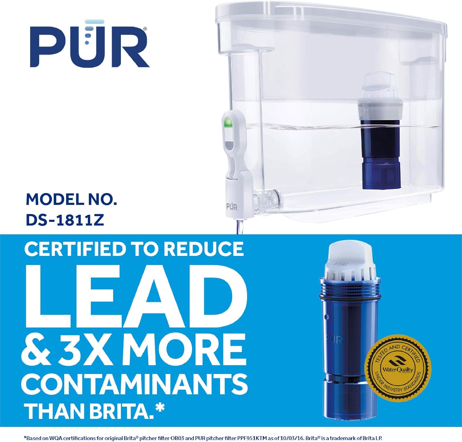 PUR Ultimate 18-Cup Water Filter Dispenser with Lead Reduction Filter, White: Kitchen & Dining