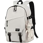 College Laptop Backpack for Men Women 15.6 Elementary Middle High School Book Bag For Teens Girls Boys Anti Theft Travel Backpacks Waterproof Casual Daypack Large Student Bookbags（Beige-L）