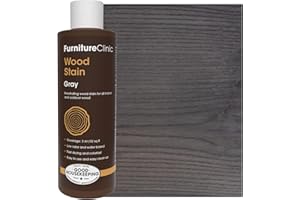 Furniture Clinic Wood Stain | Grey | Water Based | Fast Drying, Low Odor, & Non-Toxic | For Indoor & Outdoor Furniture and Mo