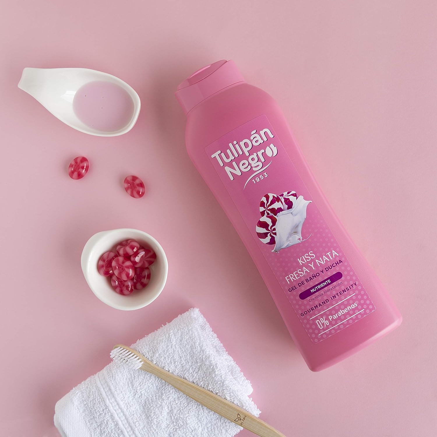 Gel de ducha Tulipan Negro Kiss fresa y nata por sólo 1,50€ ¡¡25% de descuento!!