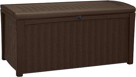 Keter Kissenbox Borneo Braun 400l Aus Hochwertigem Polypropylen Aufbewahrungsbox Sitzbank In Einem Masse 129 5 Cm X 70 Cm X 62 5 Cm Bxtxh Amazon De Garten