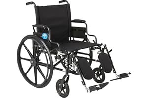 Medline K4 Extra-Wide Lightweight Elevating Wheelchair, RDLA, 22 Inch