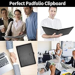 Professional Padfolio with Clipboard, Faux Leather