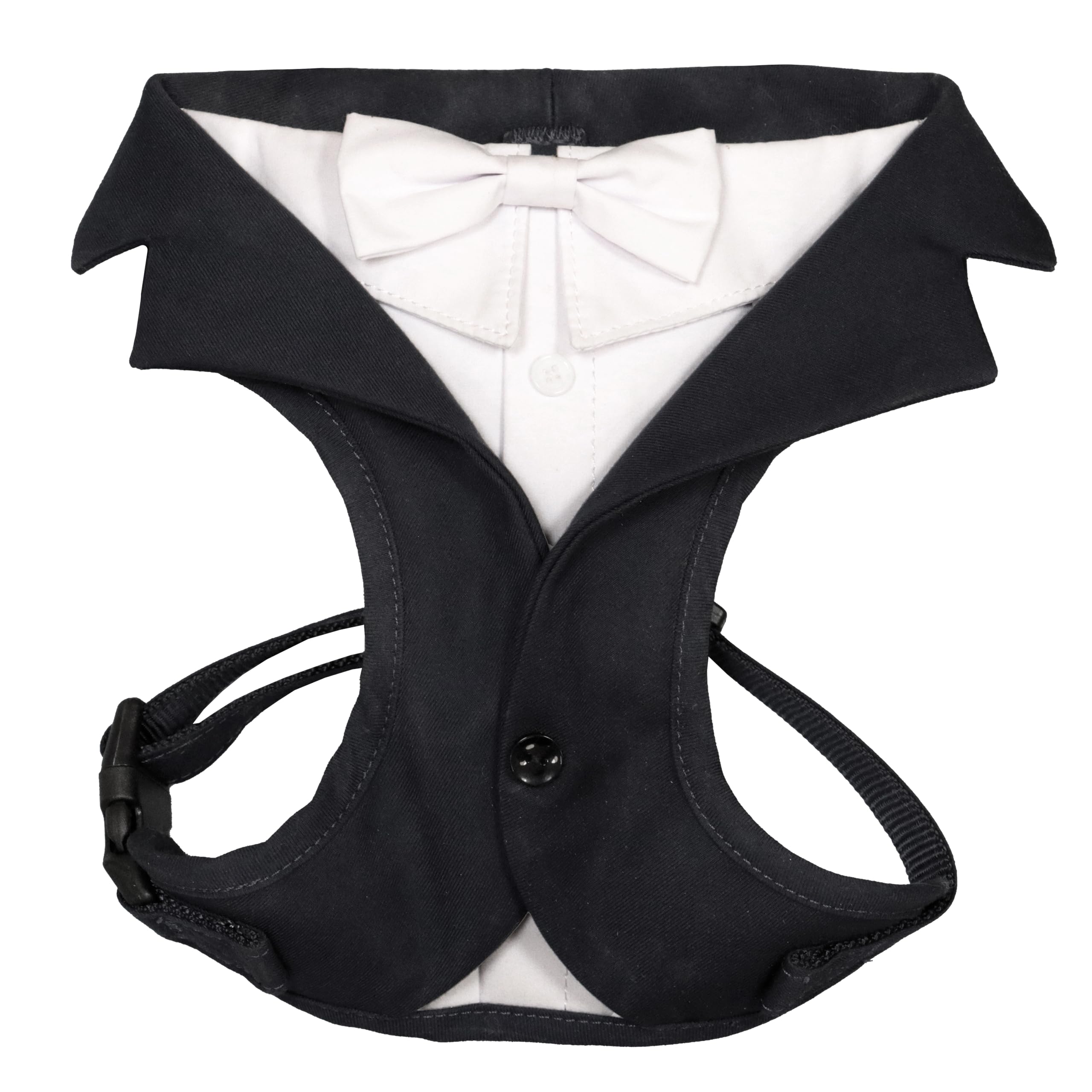 Croci Ceremony Groom Male Dog Harness for Weddings, Tuxedos for Dogs, Adjustable, Black, XS/30-39cm