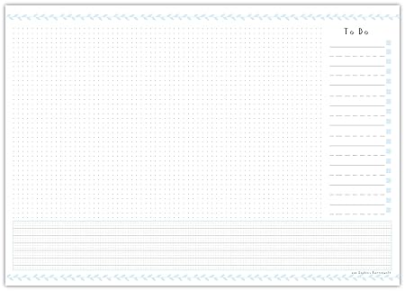 Schreibtischunterlage VIEL PLATZ aus Papier zum Abreißen im praktischen DIN A3 Format - Schreibunterlage mit 25 Blatt - Mit p