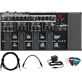 Boss ME-90 Guitar Multiple Effects Bundle with Gearlux Power Supply, Instrument Cable, Patch Cable, and Picks