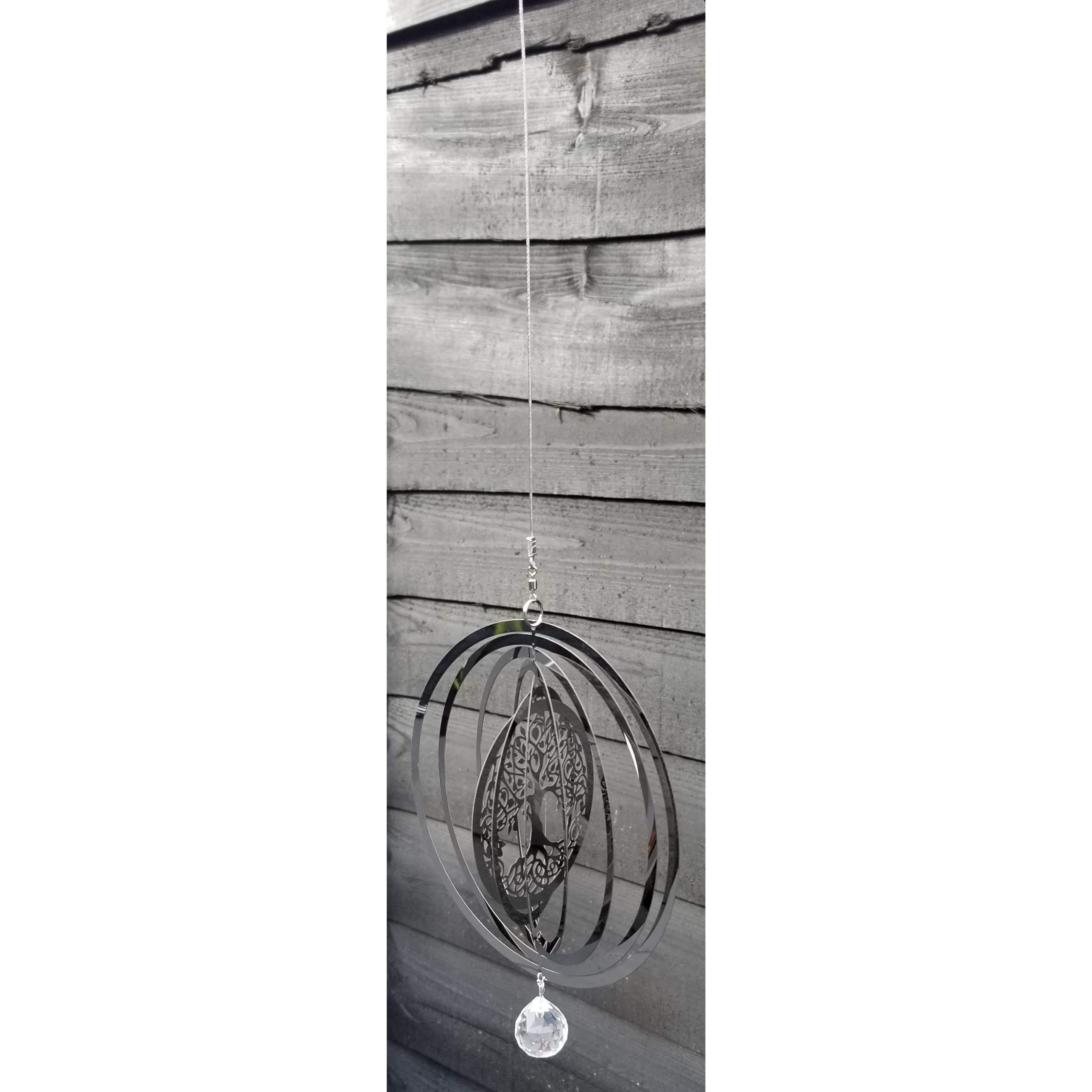 Stainless Steel Wind Spinner For Home Or Garden - Small Tree Of Life