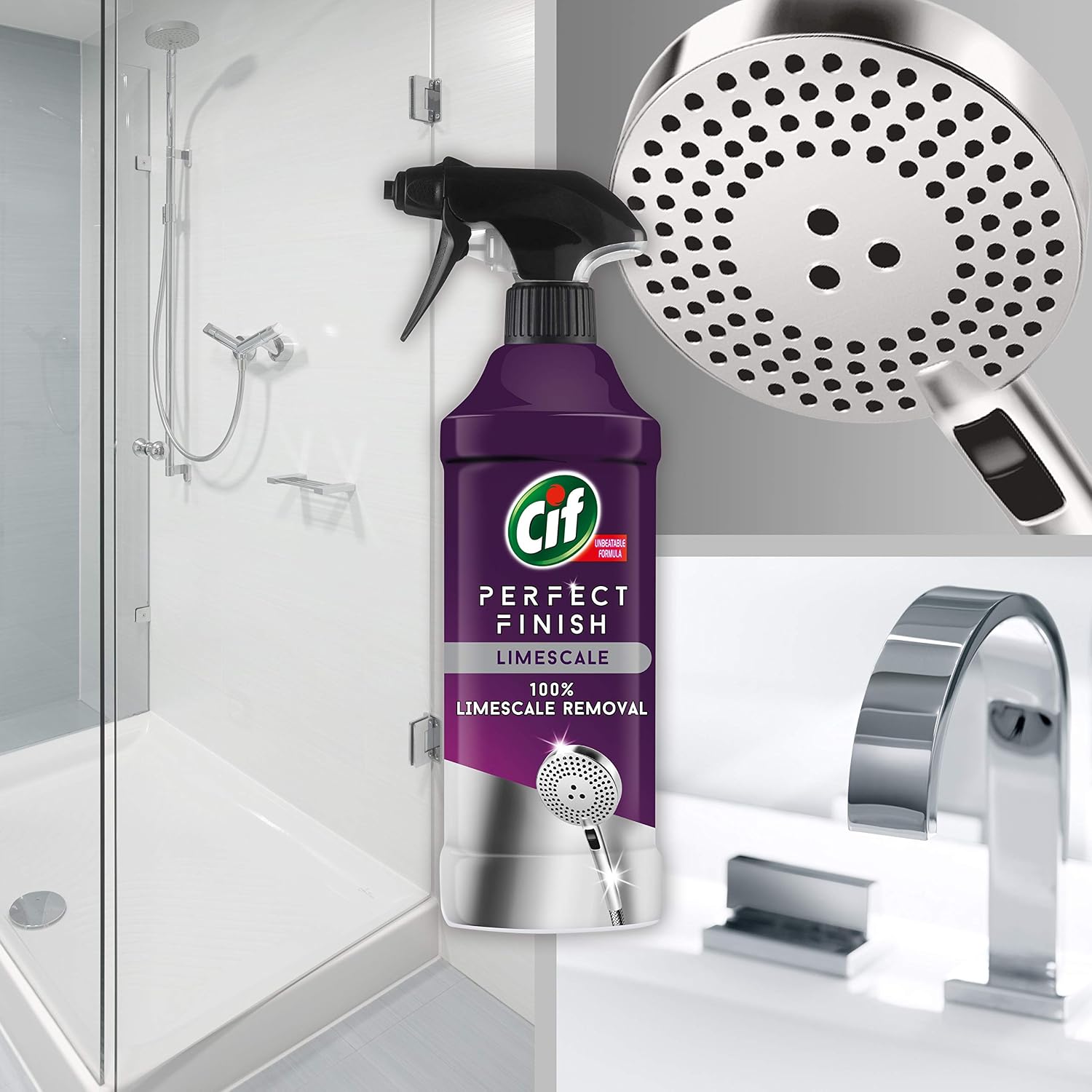 Cif Perfect Finish Limescale Specialist Cleaner Spray 100% limescale removal multi-purpose cleaner 435 ml - Image 4