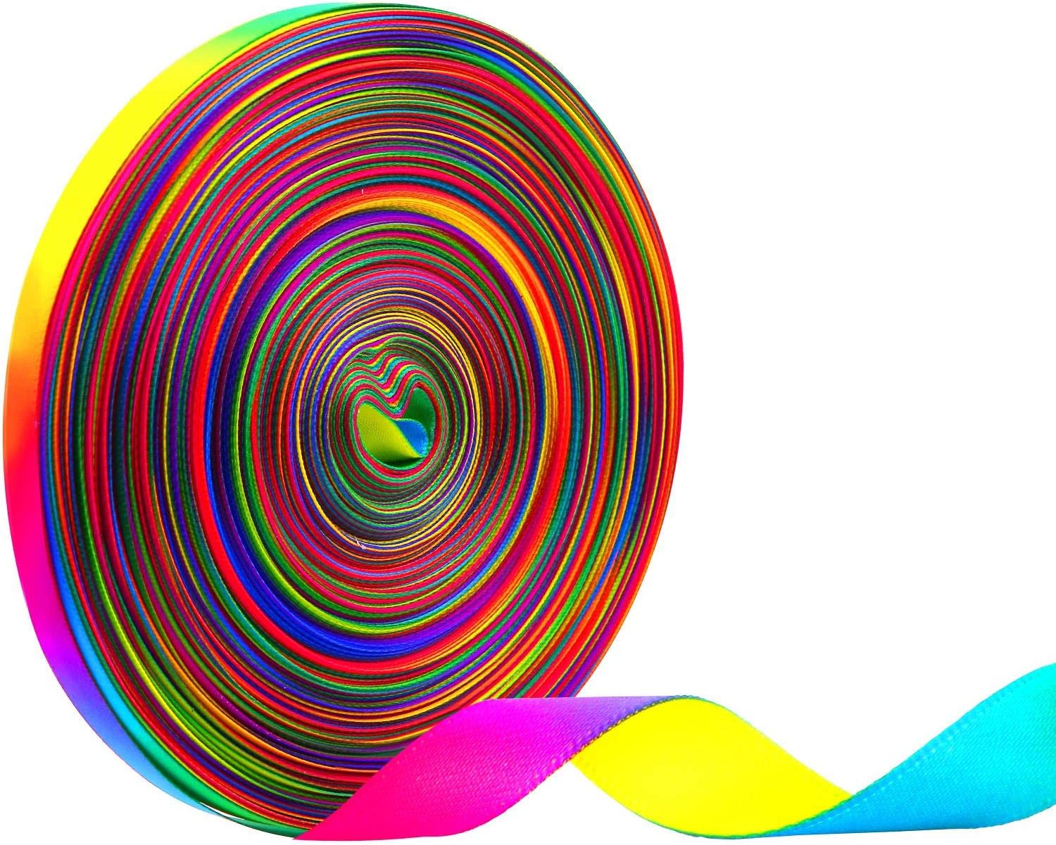 Fast Delivery And Free Shipping On All Orders Teemico 50 Yards Satin Ribbon Gradient Rainbow Printed Double Side Satin Polyester Ribbon For Diy Handmade 9mm Wide Sale Online Discount Low Price Benditapata Com Br