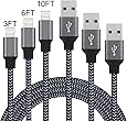 iPhone Charger, Sundix Lightning Cable 3Pack 3FT 6FT 10FT Nylon Braided iPhone 8Pin Lightning Charging & Sync Charger Cord for iPhone7,7Plus, 6s, 6sPlus,6, 6Plus, iPhone5,5s,5c,SE, iPad, iPod & More