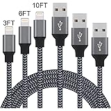 iPhone Charger, Sundix Lightning Cable 3Pack 3FT 6FT 10FT Nylon Braided iPhone 8Pin Lightning Charging & Sync Charger Cord for iPhone7,7Plus, 6s, 6sPlus,6, 6Plus, iPhone5,5s,5c,SE, iPad, iPod & More