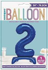 Unique Blue Standing Number 2 Foil Balloon 30" 76 cm Party Decor view 2