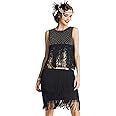BABEYOND 1920s Flapper Dress Long Fringe Gatsby Dress Roaring 20s Sequins Beaded Dress Vintage Art Deco Dress