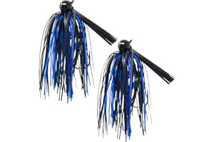 Reaction Tackle Tungsten Football Jigs for Bass Fishing - Weedless Bait Design 97% Pure Tungsten Foot Ball Jig Head Fishing Lures and Silicone Skirt - Also Pike, Walleye and Muskie and More (2-Pack)