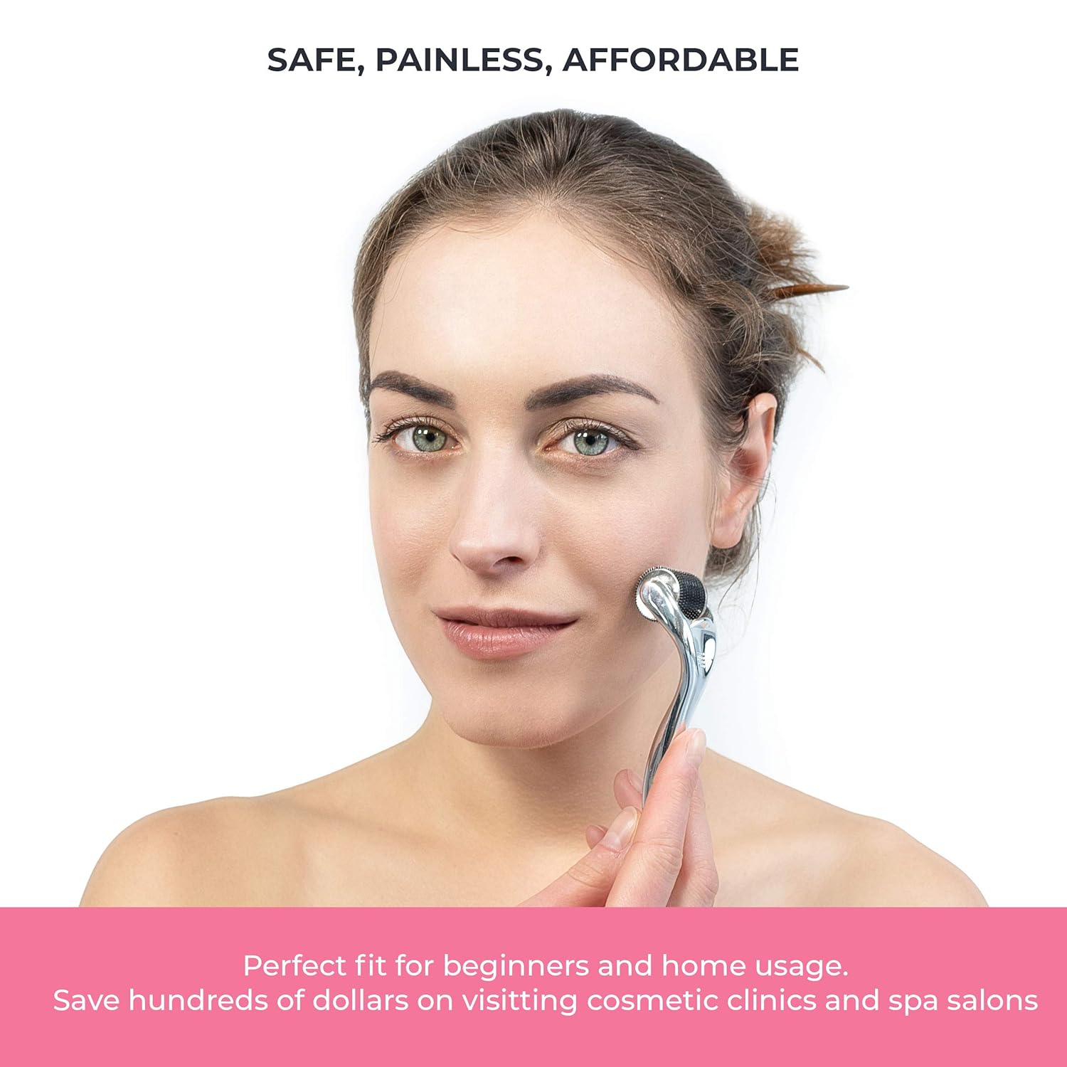 Derma Roller Cosmetic Microdermabrasion Device Tool for Face 0.25mm - Facial Roller 540 Titanium Micro Needles, Skin Roller For Home Skincare Use - Includes Free Storage Case + Free Ebook: Beauty