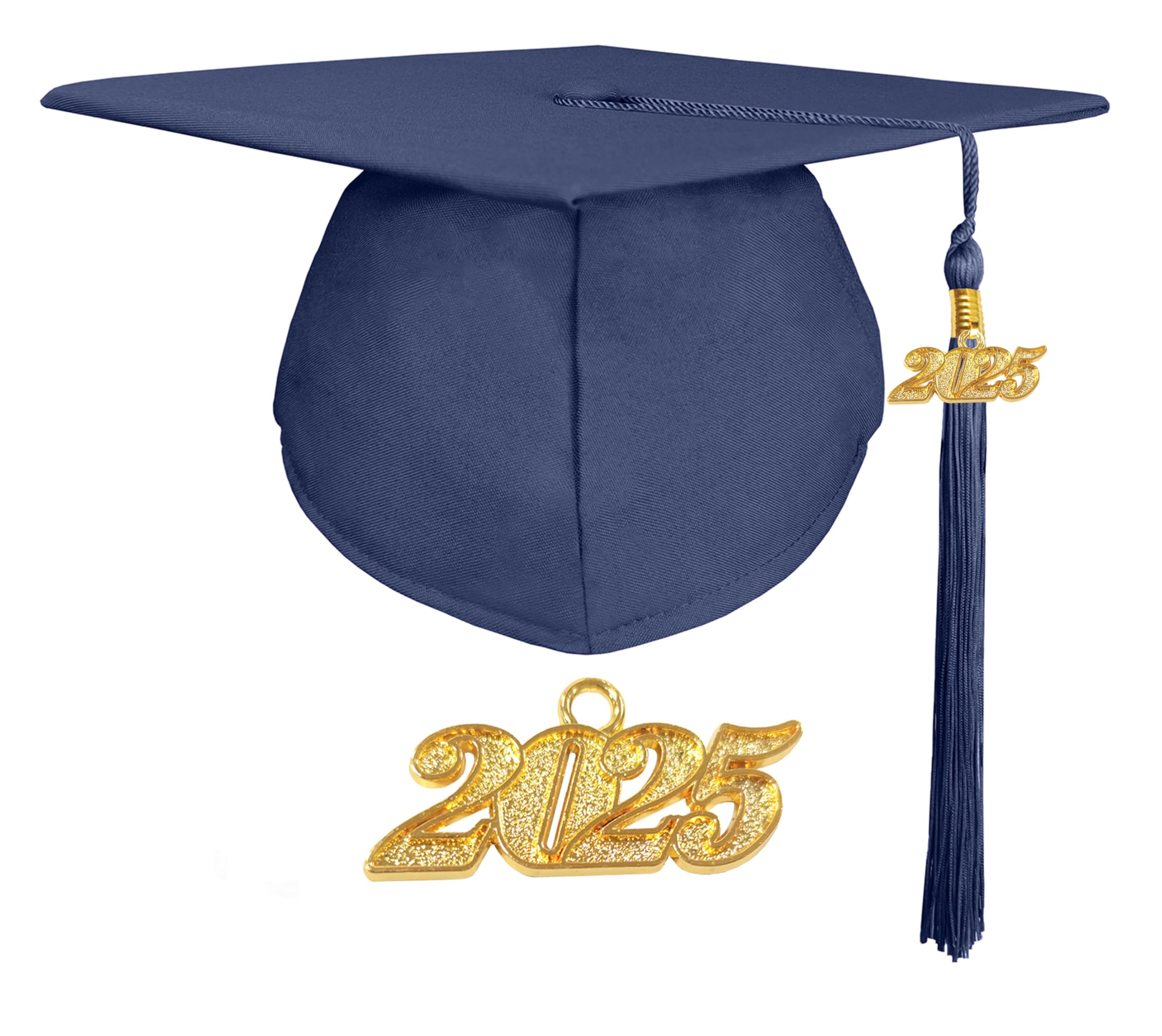 Photo 1 of GradPlaza Matte Graduation Cap with Tassel Graduation hat for High School College Adult 2025 Navy Blue