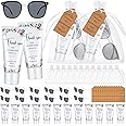 Dansib 12 Sets Mini Sunscreen and Sunglasses Bulk for Wedding Party Spf30 Water Resistant Sunscreen Lotion Bulk 1oz Travel Size for Thank You Gifts Wedding Party Supplies (Floral)
