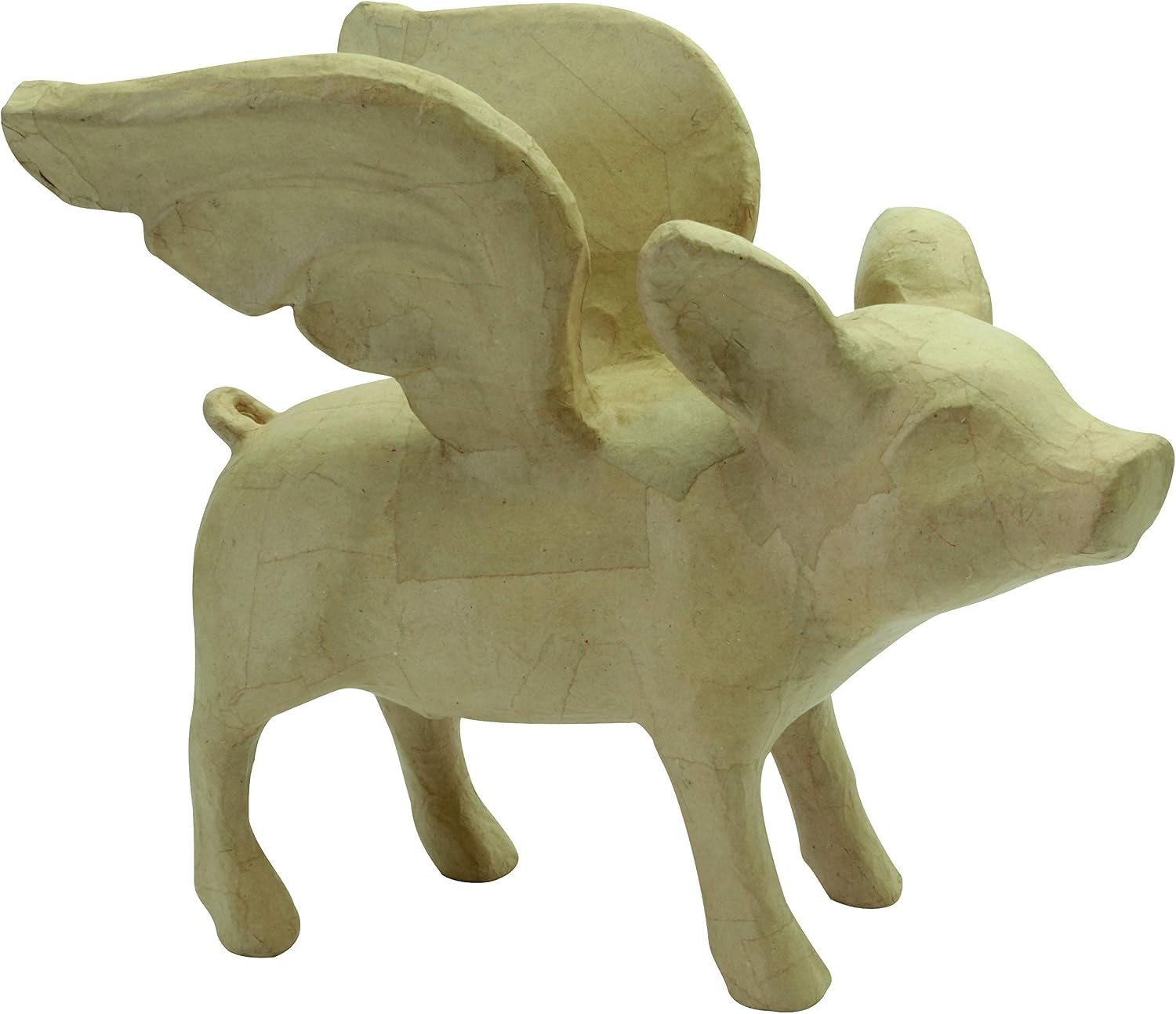 Décopatch, Ref LA020C, Large Flying Pig, Papier Maché Object to Decorate, 42 x 26 x 36cm