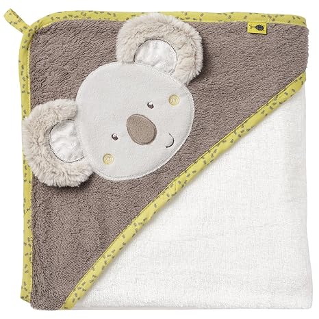 Fehn 064179 Kapuzenbadetuch Australia – Bade-Poncho aus Baumwolle mit süßem Koala für Babys und Kleinkinder ab 0+ Monaten – M
