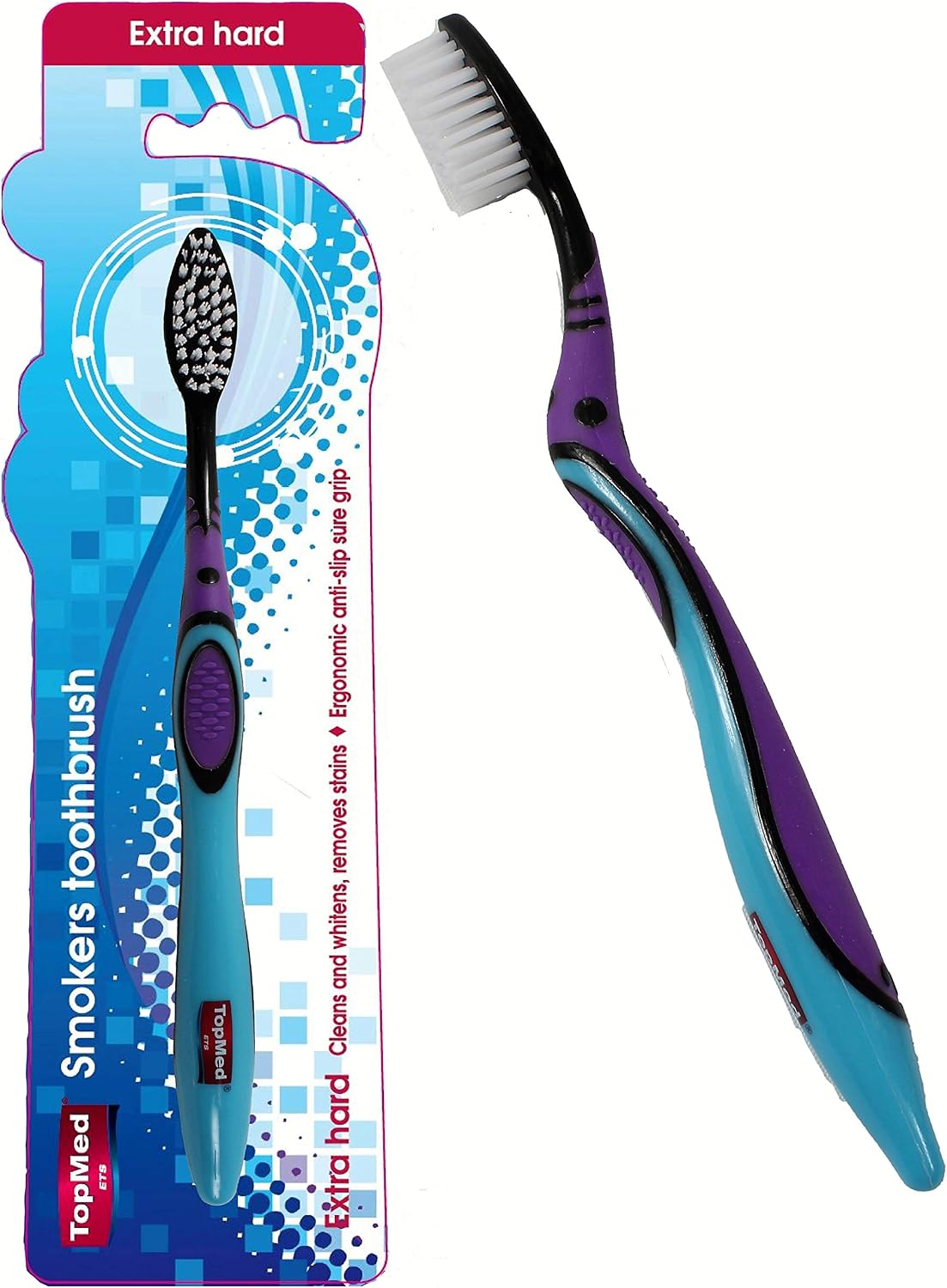 Top Med ETS Smokers Toothbrush Extra Hard (Color May Vary) (3), Multicolor - Image 3