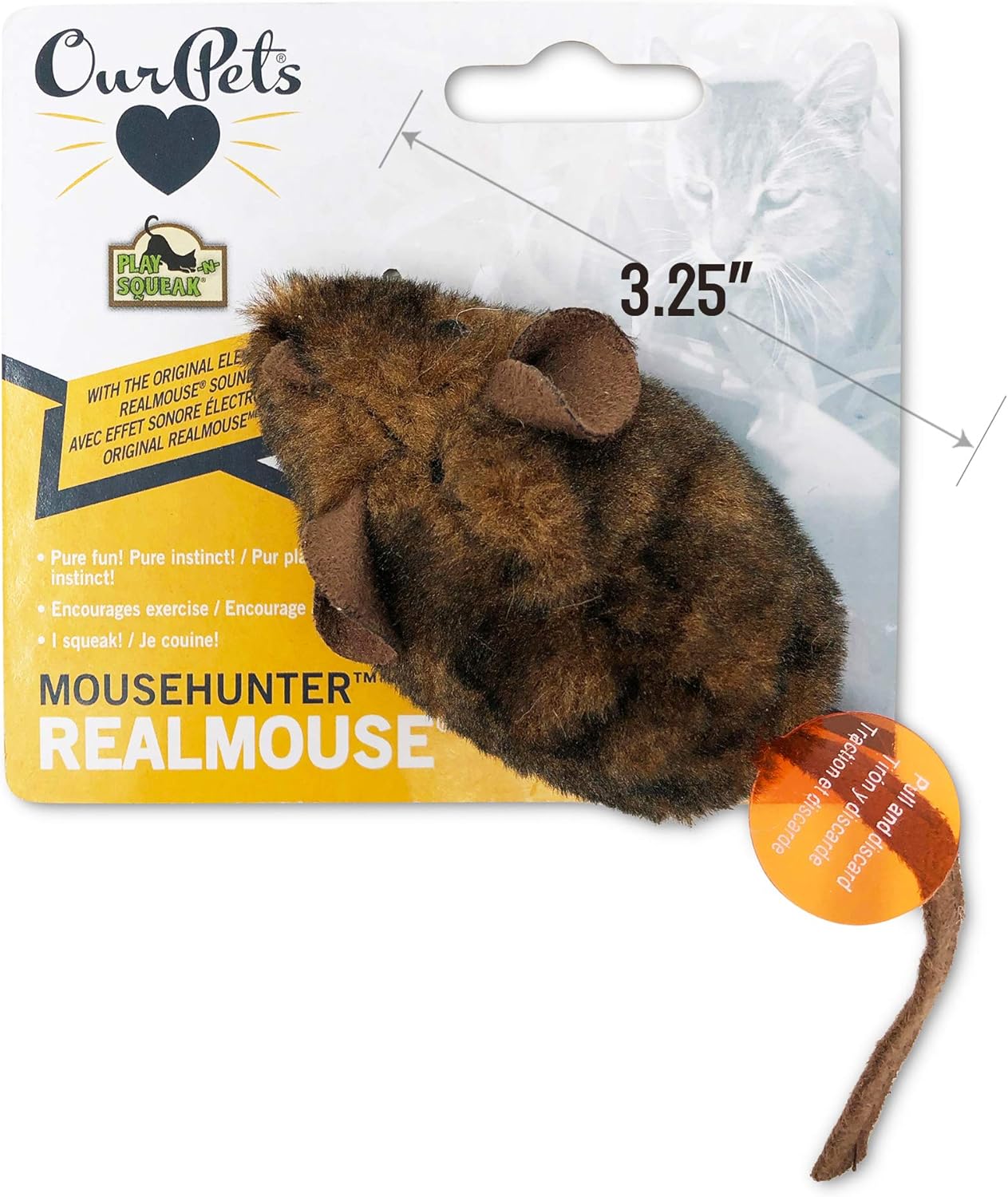 OurPets Play-N-Squeak Mouse Hunter Cat Toy (Interactive Cat Toy & Catnip Toy with Real Mouse Electronic Sound Catnip Toys for Cats) Perfect Cat Toys for Indoor Cats with Catnip) : Pet Mice And Animal Toys : Pet Supplies