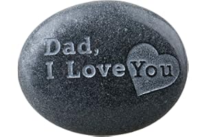 SUNYIK Black Engraved Inspirational Stones for Father's Day-Dad,I Love You (1.5-2"),Pack of 1
