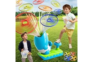 KukuFun Summer Outdoor Toys for Kids Boys Ages 3-5 4-8, Flying Disc Launcher Outside Toys Gifts for 3 4 5 6 7 8 Year Old, Ideas Outside Outdoor Play Set for Kids Toddlers Boys Ages 3-5 6-8 5-7