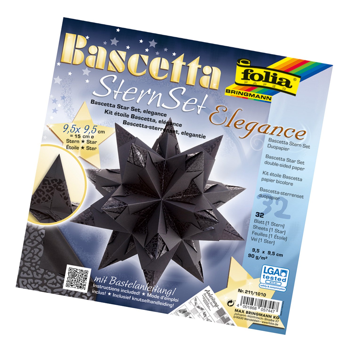folia 836/3030 Bascetta Star Handicraft set, blue, Card, Black, 9,5 x 9,5 cm — image 1