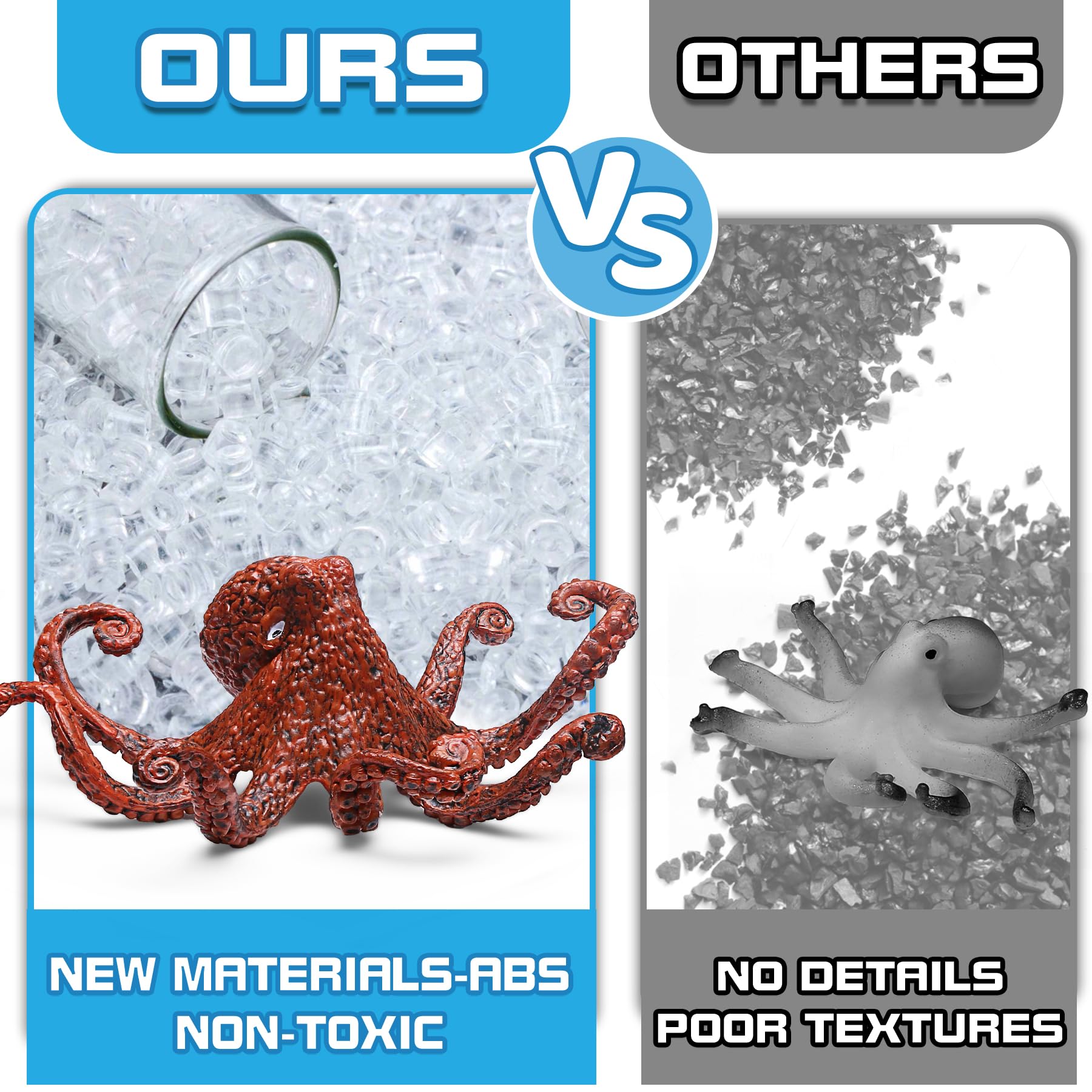 12 Pack Ocean Animal Toys with Educational Booklet for Kids, Realistic Soft Plastic Creatures Model Figures for Toddler Boys Girls, Under the Sea Party Favor, Birthday Gifts Water Table Toy