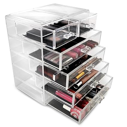 Sorbus Acrylic Cosmetics Makeup And Jewelry Storage Case Display