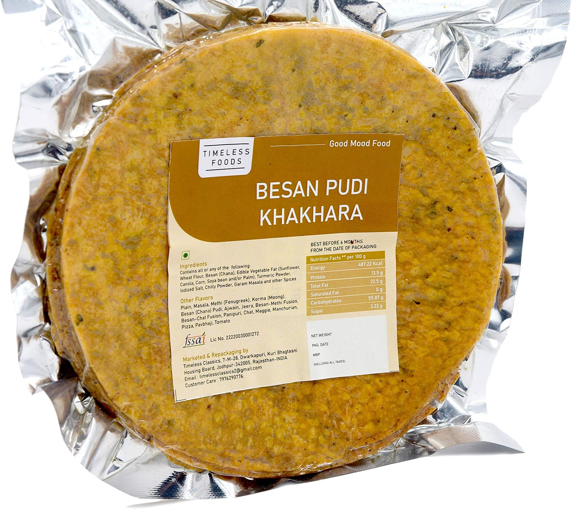 Timeless Food : Besan Khakhra | Chana Khakhara | Super Soft Rajasthani Healthy Snacks - 800 GM