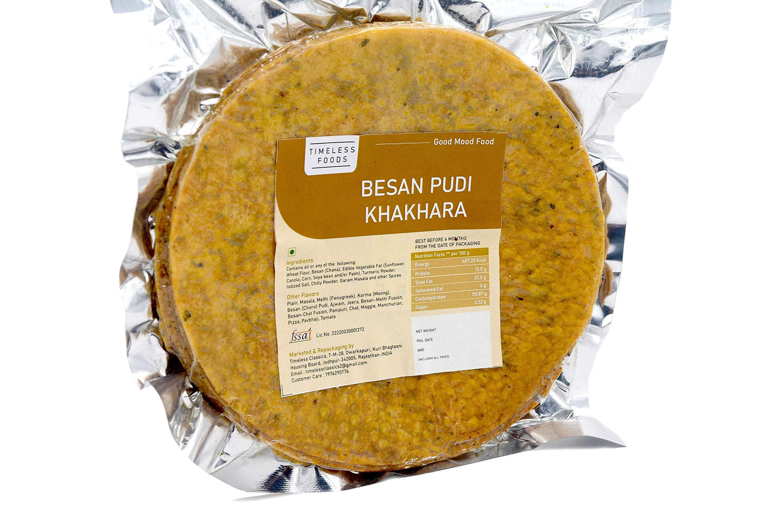 Timeless Food : Besan Khakhra | Chana Khakhara | Super Soft Rajasthani Healthy Snacks - 800 GM