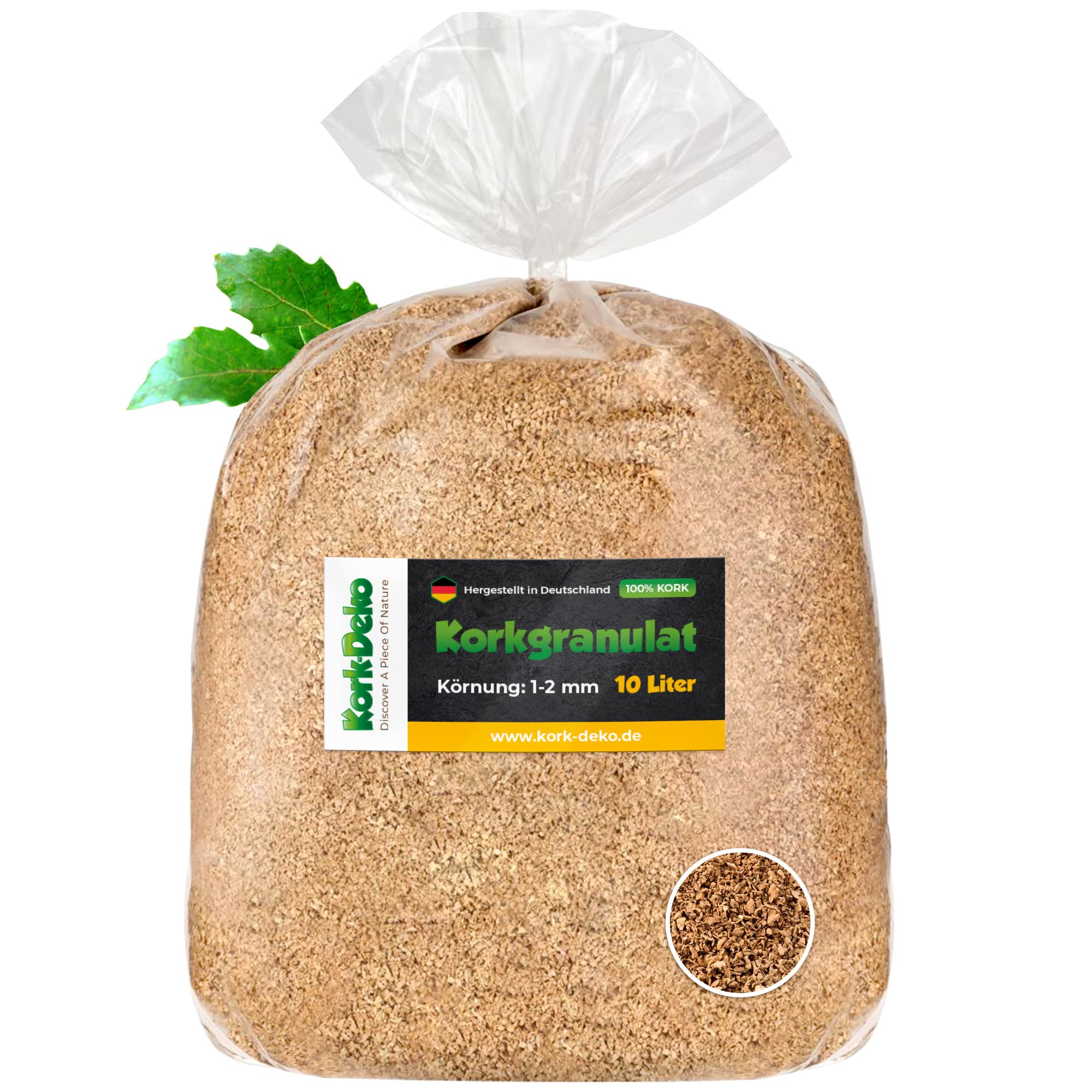 Kork-Deko 10 liters Granulated cork, Fine | 1-2 mm) (Cork substrate, Crushed cork)