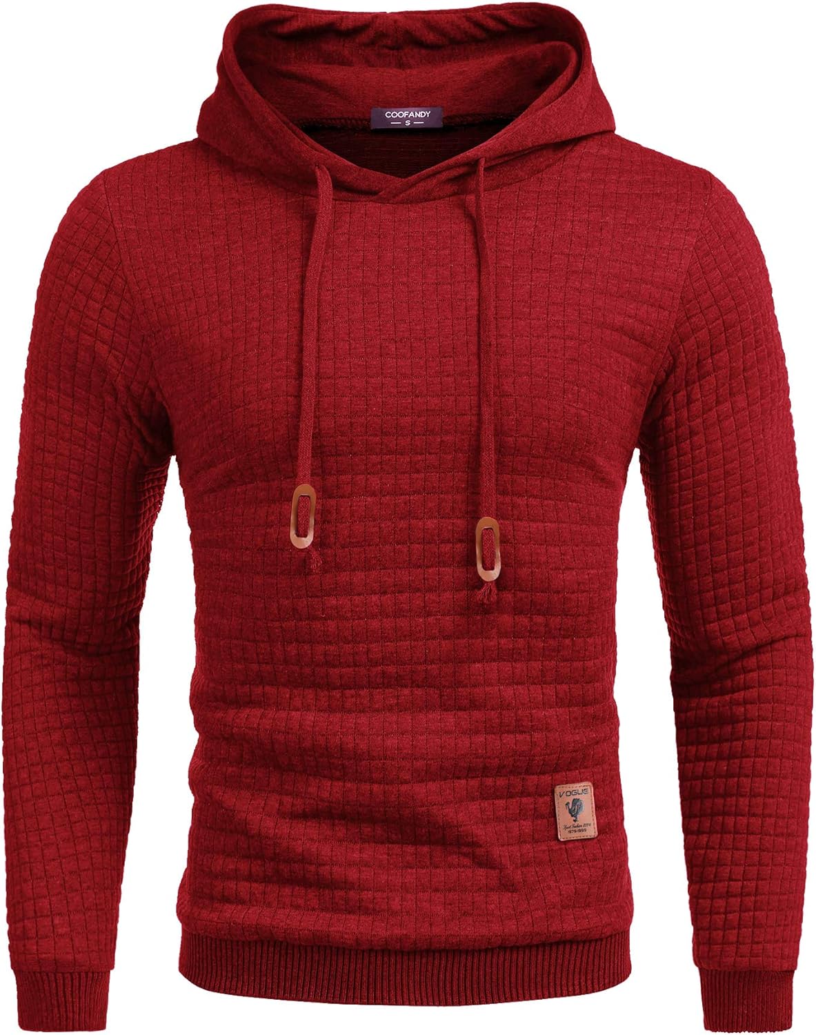 COOFANDY Men's Sweatshirt Hipster Gym Long Sleeve Drawstring Hooded Plaid Jacquard Pullover Hoodies at  Men’s Clothing store