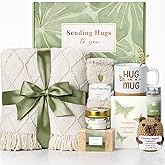 Sympathy Gift Baskets for Loss of Loved One - Bereavement Grief Condolences Gifts for Loss of Mother Father Husband - Miscarriage Care Package for Women Hug in a Box Memorial Gifts for Loss of Mom Dad