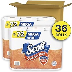 Scott ComfortPlus Toilet Paper, 36 Mega Rolls = 144