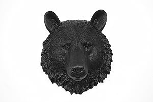 Near and Deer Faux Taxidermy Bear Head Wall Mount, Mini, Black