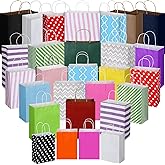Tenceur 28 Pcs Gift Bags Assorted Sizes Paper Gift Bags Bulk Party Favor Bag with Handle for Wedding Valentine's Day Birthday Shopping Christmas, 8.3" Small, 10.6" Medium, 12.6" Large (Classic)