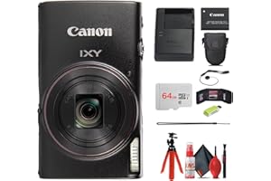 Canon IXY 650 HS M Compact Digital Camera Black | 12x Optical Zoom Travel-Friendly Point & Shoot | Bundle with 64GB Card, Cam
