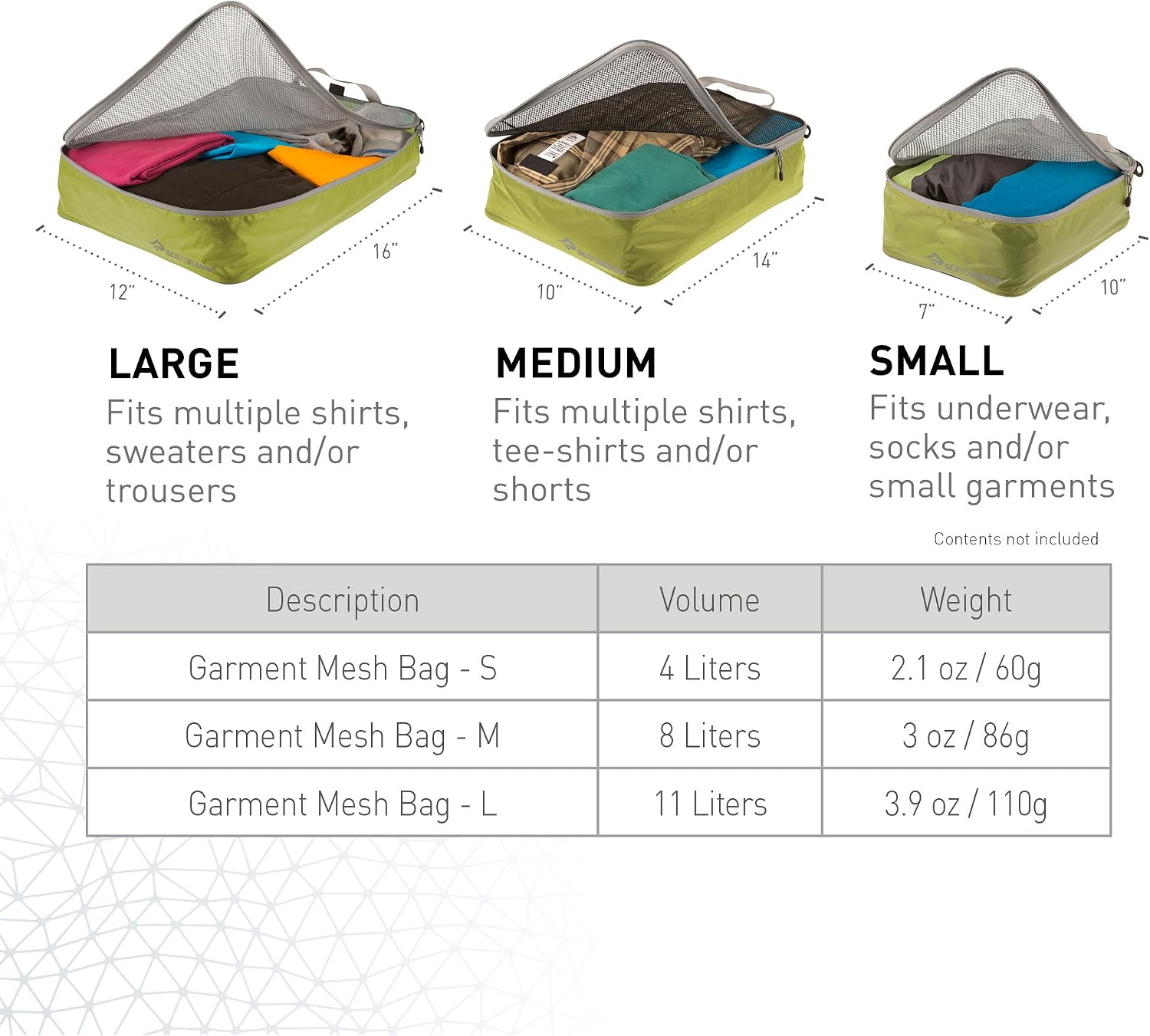 Sea to Summit Garment mesh bag - laundry bag/mesh bag, Small, lime green - Image 4