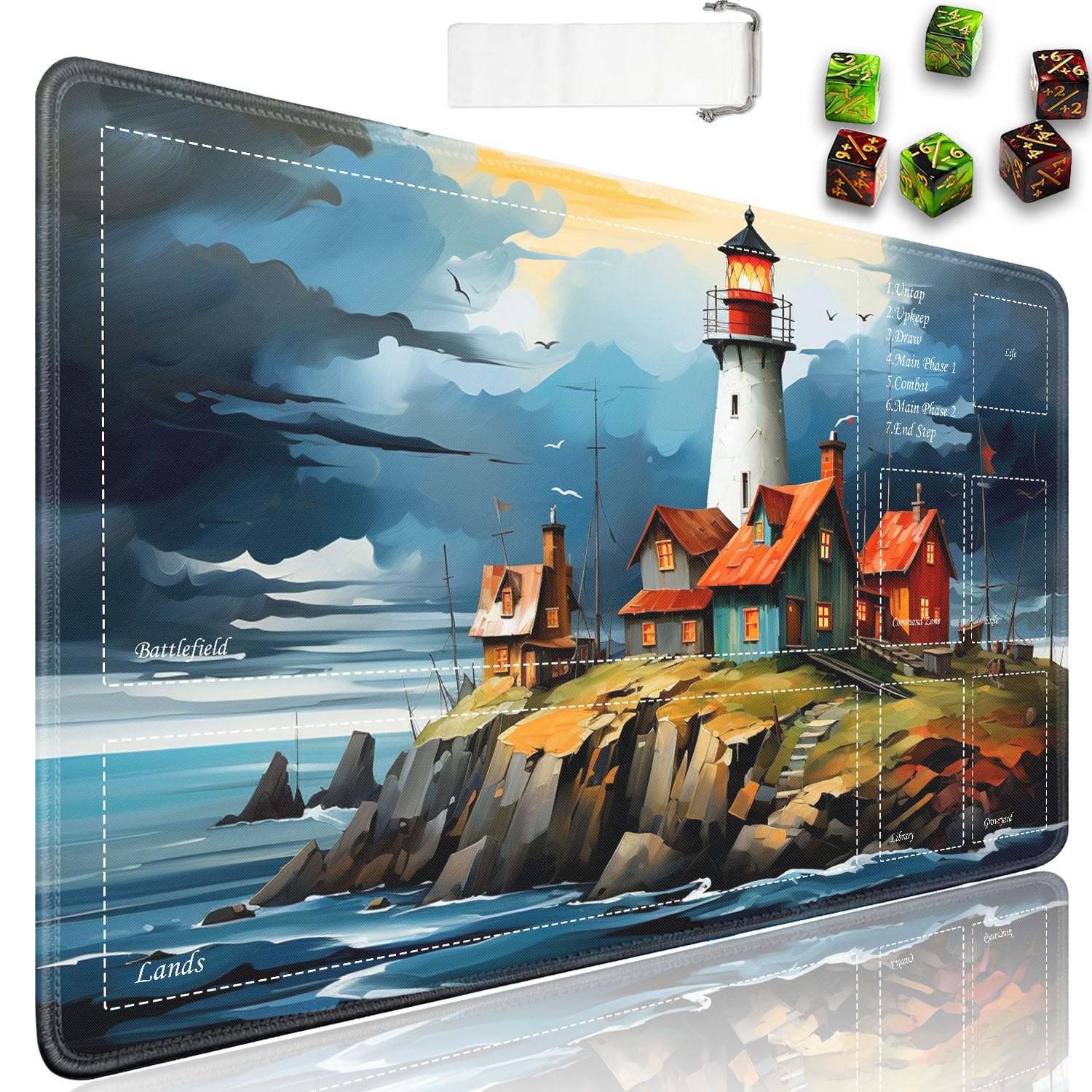 JVGFYNKL for TCG Playmat, Playmat with Zones, 24x14