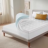 XWZO King Size Memory Foam Mattress Topper Dual Layer 3 Inch,2 Inch Cooling Gel Memory Foam Mattress Topper and 1 Inch Pillow Top Pad for Back Pain Relief