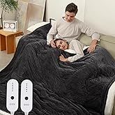 ESTINGO Electric Blanket King, Heated Blanket King Size Dual Control with 5 Heating Levels & 10 Hours Auto Off, 100"x90" Heating Blanket King Size with ETL Certified for Bedding, Dark Gray