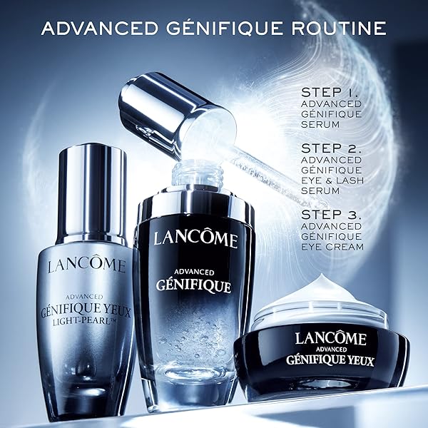 LANCÔME ADVANCED GÉNIFIQUE LIGHT PEARL EYE SERUM – FOR UNDER EYE BAGS, PUFFINESS & FINE LINES – WITH BIFIDUS PREBIOTIC & CAFFEINE – 0.67 FL OZ
