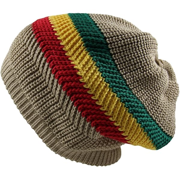 Berretto Rasta Lungo A Maglia, Slouch Unisex, Taglia Comoda Fino Alla XXL - Armycrew