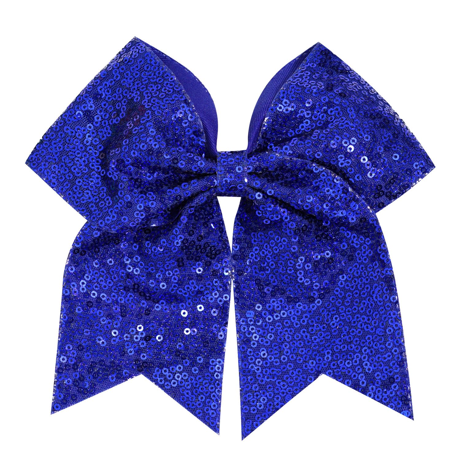 Photo 1 of 1 Pcs 8" Large Sequin Cheer Bows Clips, Cheerleading Glitter Hair Bow with Alligator Clips Hair Accessories for Cheerleaders Football Competition Sports (Blue)